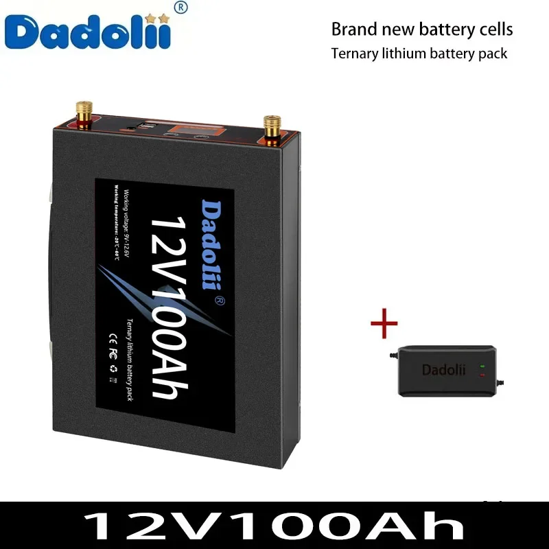 بطارية ليثيوم ذات سعة كبيرة 12V100AH محطة طاقة محمولة بطارية مولد الطاقة الشمسية تيار مستمر كاميرا خارجية مصدر طاقة في حالات الطوارئ