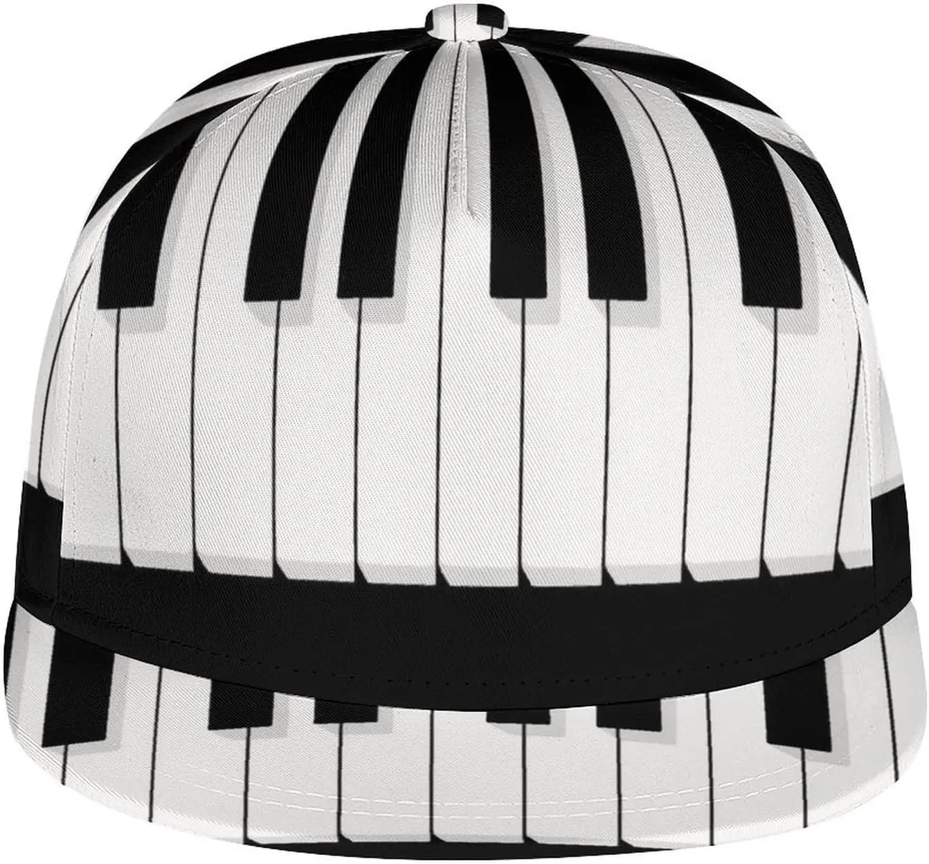 Black and White Piano Key Baseball Cap Men Women Adjustable Snap Baseball Cap Dad Cap for Fishing Tennis Outdoor