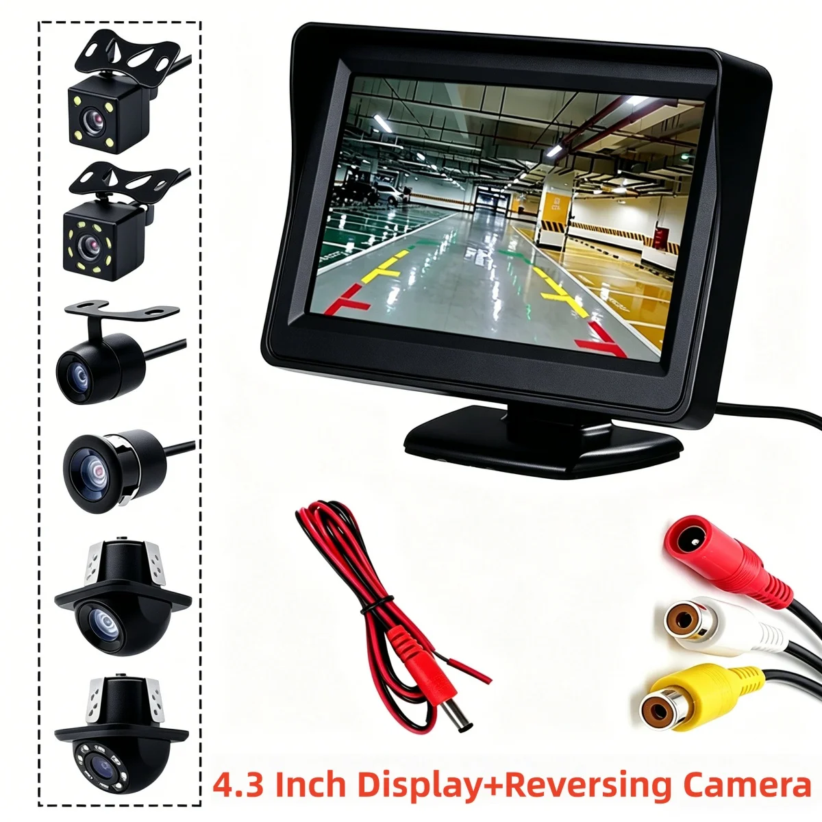 Affichage de recul pour voiture 4,3 pouces rotatif à 160° °   Caméra de recul optionnelle, facile à installer, adaptée à une variété de modèles
