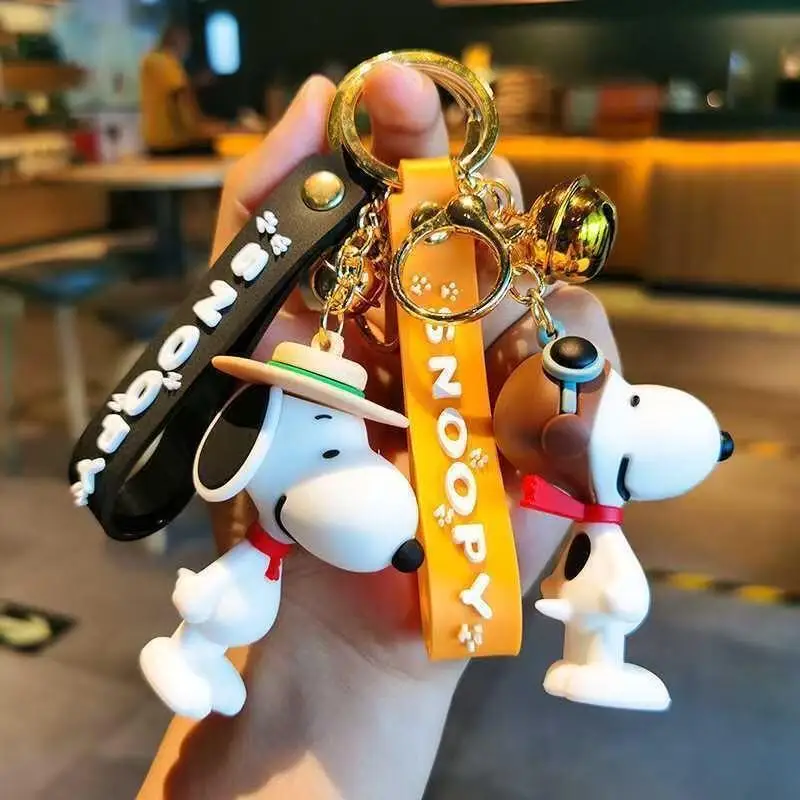 Cartoon Snoopy Keychain Girl Kawaii Pendant Car Key Small Pendant Couple Gift Student Backpack Pendant Birthday Gift