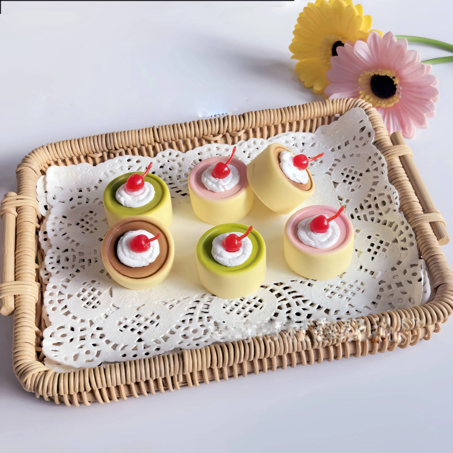 Soft Touch Cherry Pastry Cake Squeeze Toy Simulation Cherry Pastry Slow Rebound Pinch Decompression Model Prop Stress Relief Toy