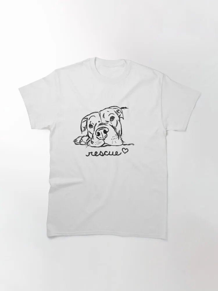 Pit Bull Drawing, Pittie Drawing, Pit Bull Sketch, Rescue Pit Bull Classic T-Shirt Oversized T-shirts For Women/Men Clothing