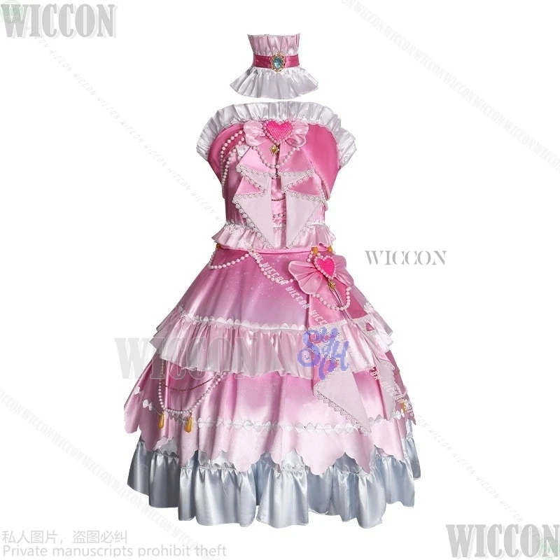 Jeu de cosplay Shiratori Hime Aikatsu STARS! Vêtements rose belle robe de gâteau kawaii coeur douce lolita tenue de carnaval d'halloween