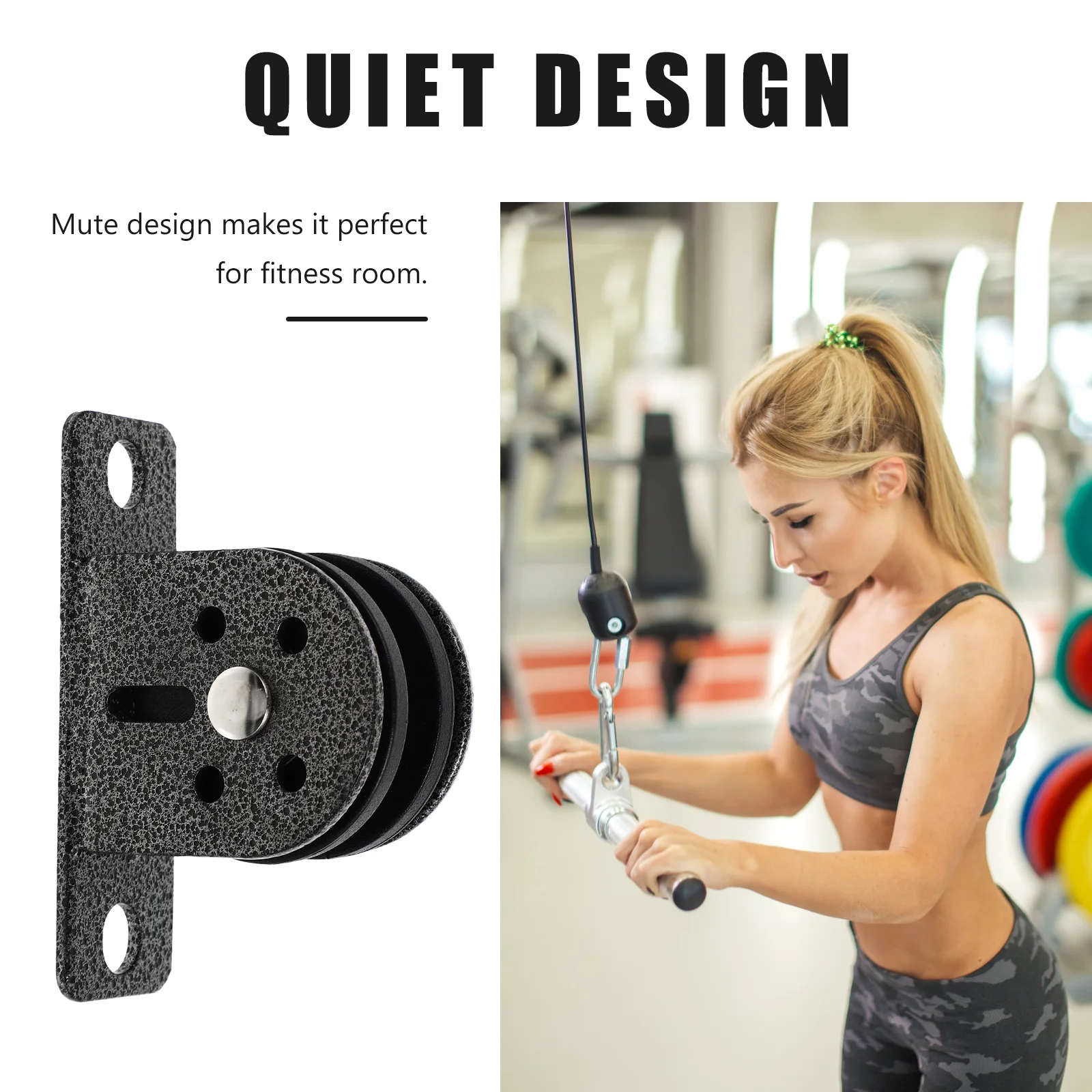 Multipurpose Mute Fixed Pulley Fitness Equipment Compact Size Wall Install Various Angles Home Gym Use Steel Cable Pulley