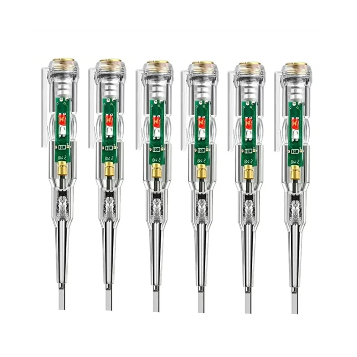 6Pack Voltage Tester, AC Voltage Detector Pen,70-250V Circuit Tester Electric Screwdriver Induction Voltage Detector Pen