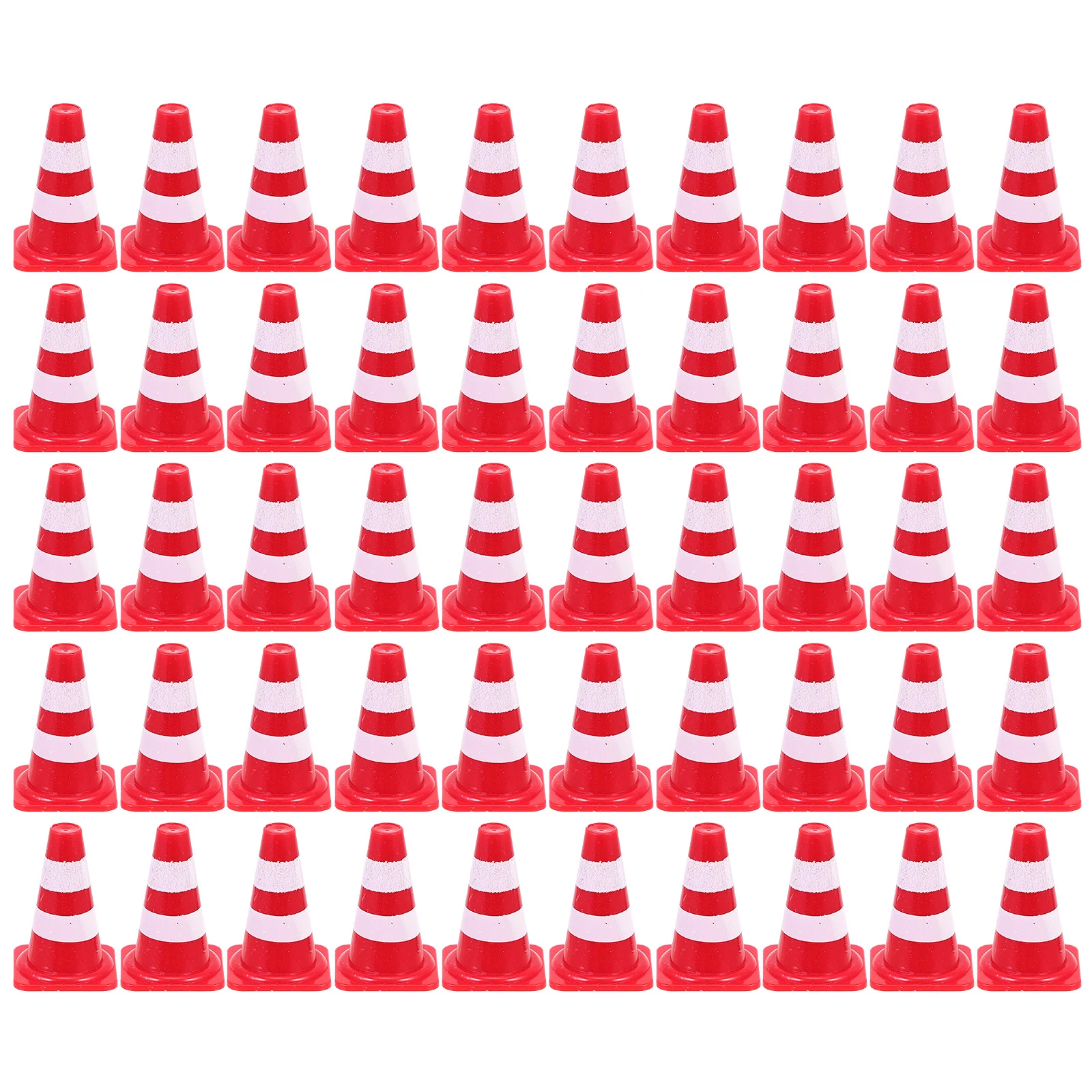 50 Pcs Mini Traffic Safety Cones Roadblock Simulation Props Tape Work Kids Outdoor Playset