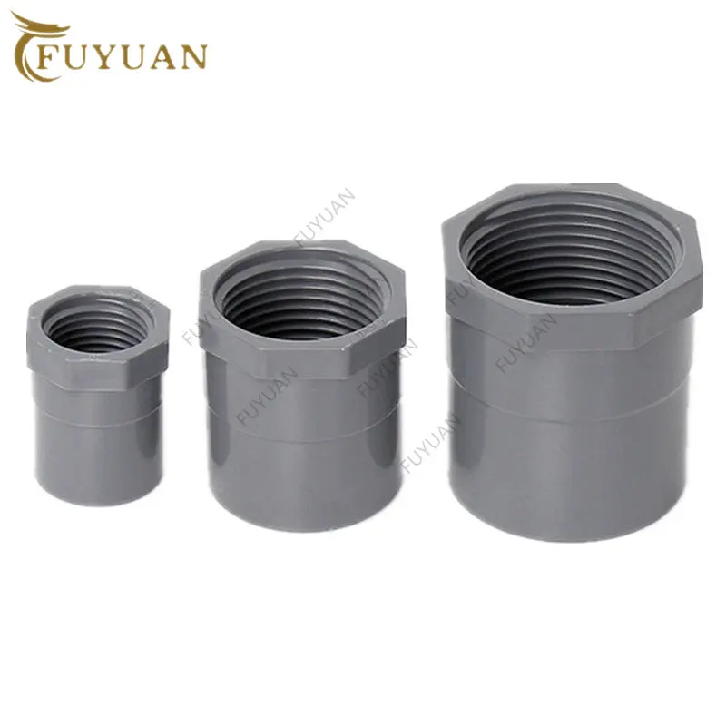 1/2 3/4 1 BSP Female Thread x 20/25/32/40/50mm ID Socket Straight PVC Pipe Fitting Water Connector Irrigation Water Parts Diy