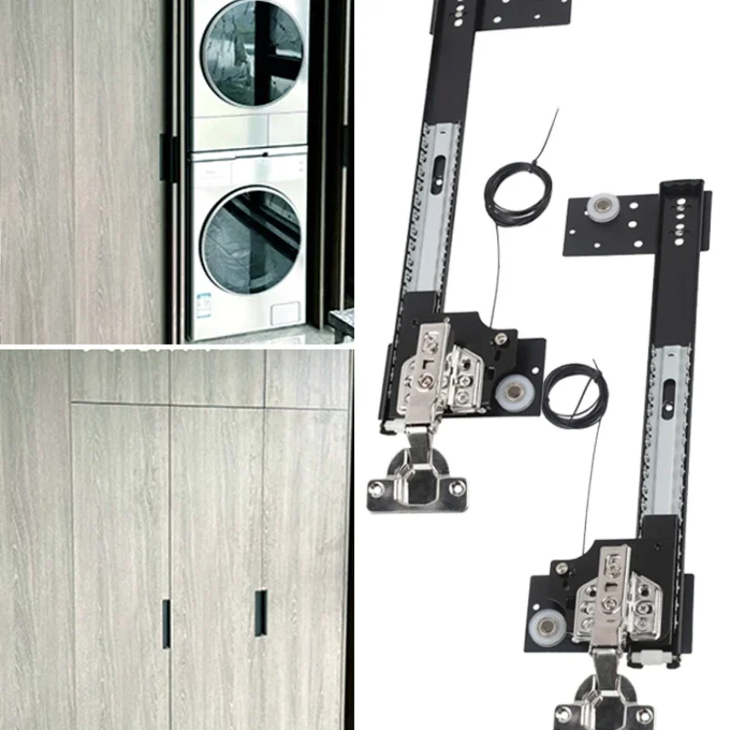 Wardrobe Hidden Swing Door Slide Rail Butterfly Folding Door Hardware Hinge TV Cabinet Shrink Side Pocket Door Accessories