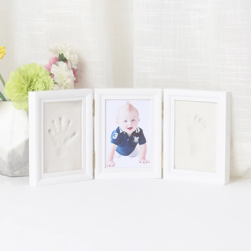 Newborns Photo Frame Baby Molds 3D DIY Soft Clay Inkpad Handprint Footprint Kids Exquisite Souvenirs Casting Home Decoration