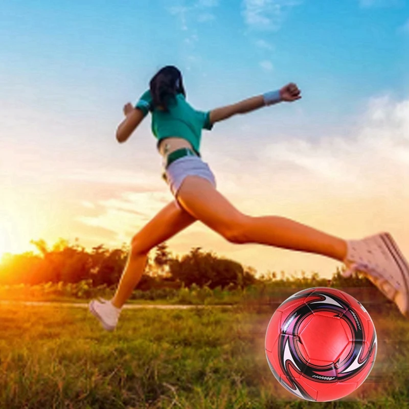 

ELOS-2X Professional Soccer Ball Size 5 Official Soccer Training Football Ball Competition Outdoor Football Red