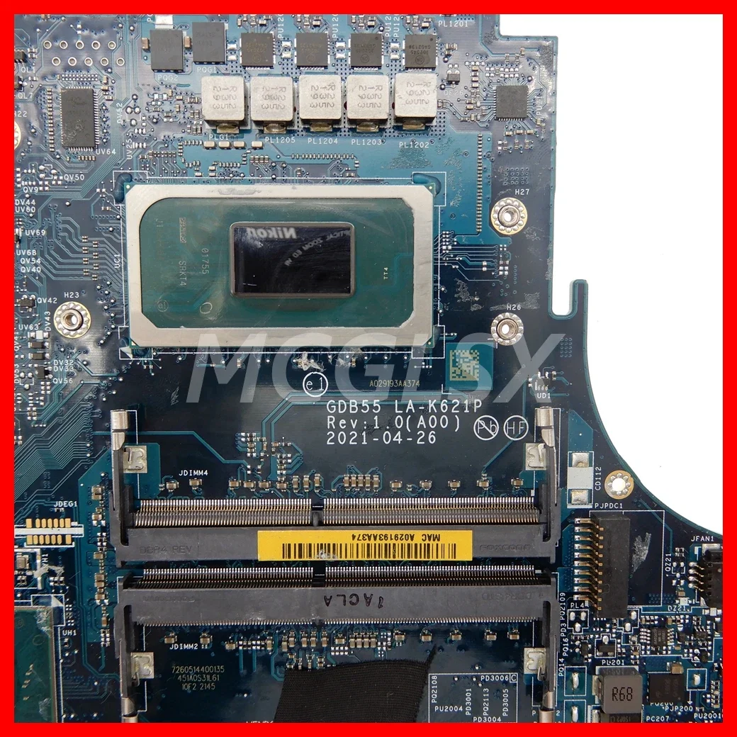 LA-K621P  Notebook Mainboard For Dell Precision 7560 Laptop Motherboard DDR4 With i7 i9-11th Gen CPU 100% Tested OK