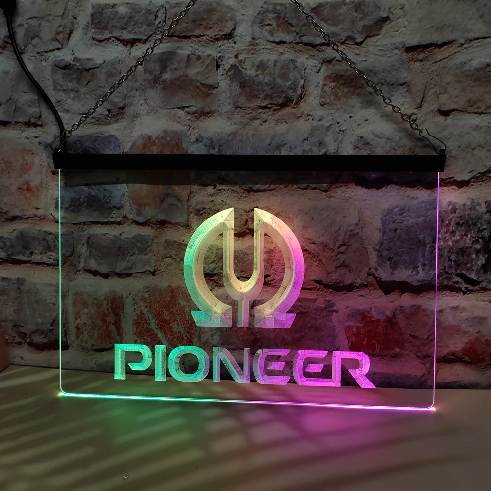 Pioneer Vu DB-LED Neon Sign Featuring Colorful Flowing Effect, Perfect for Home Decoration and Creating Party Mood