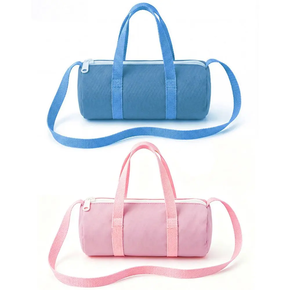 Zipper Closure Doll Shoulder Bag Cylinder Shape Barrel Shape Doll Travel Bag Mini Doll Crossbody Bag for 18 Inch American Doll