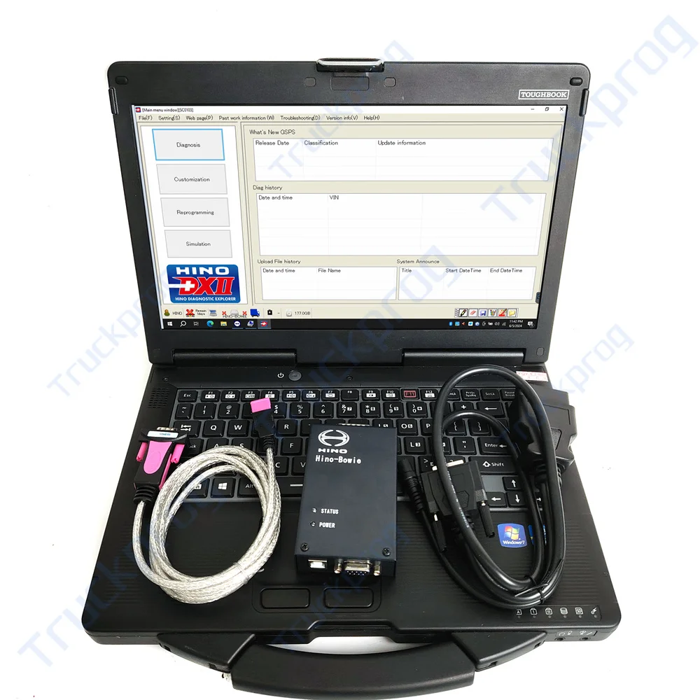

CF53 Laptop software installed for Hino Bowie Explorer Hino Diagnostic Tool DX OBD2 Cable Truck Diagnostic Scanner Tool