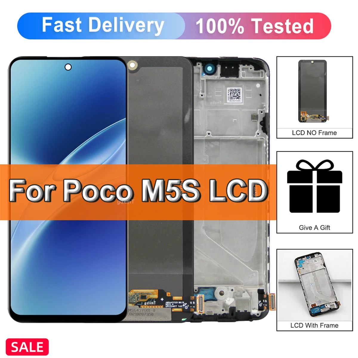 6.43' AMOLED For Xiaomi POCO M5S 2207117BPG LCD Display Touch Screen Panel Digitizer For POCOM5S Note 10 4G Screen Replacement