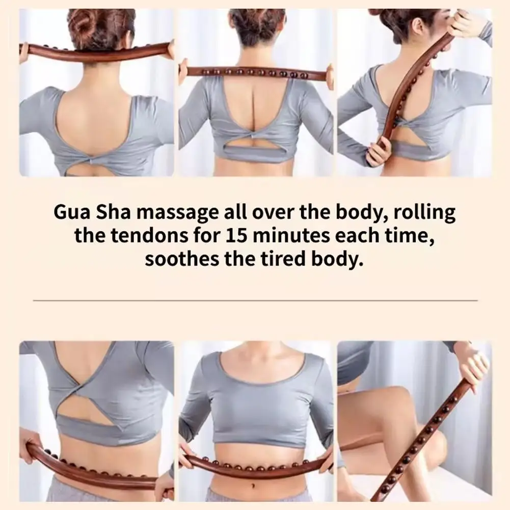 عصا تدليك الخشب المكربن ، Gua Sha ، كشط الظهر ، عصا علاج ميريديان ، استرخاء العضلات ، مدلك الجسم