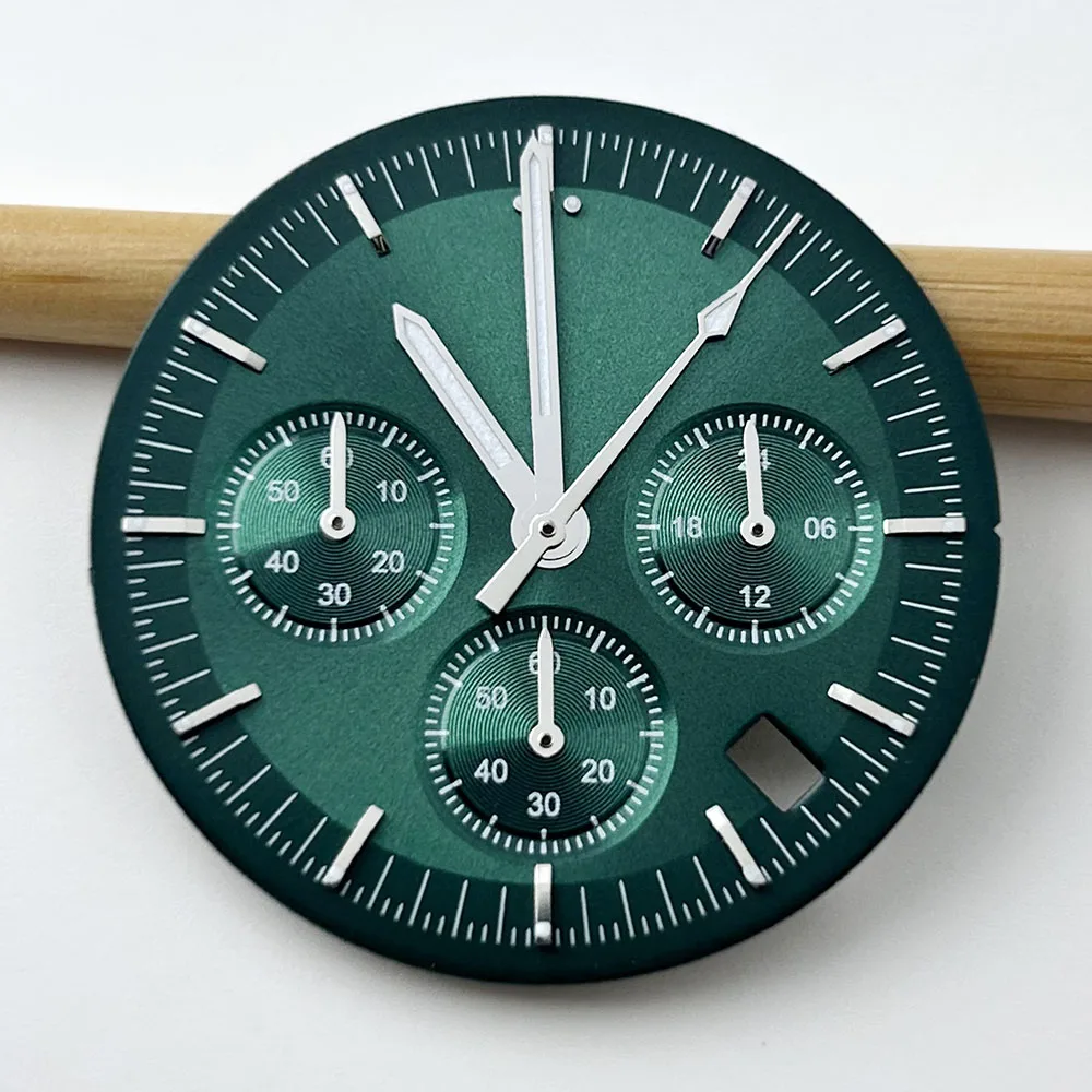 32.5mm VK63 다이얼 남자 시계 다이얼 사용자 정의 로고 다이얼 녹색 빛나는 다이얼 맞는 VK63 무브먼트 시계 액세서리 수리 도구