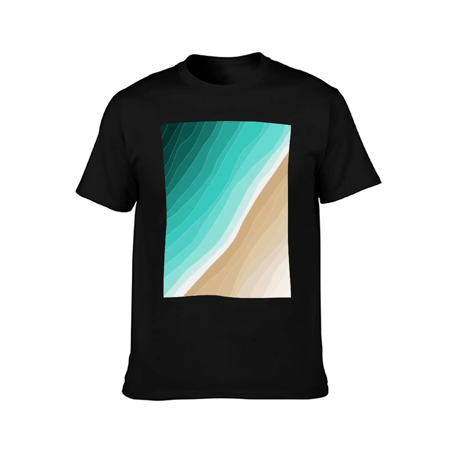 Tropical Beach Aerial 01 Turquoise T-Shirt Fitness Training Breathable Tee T-Shirt