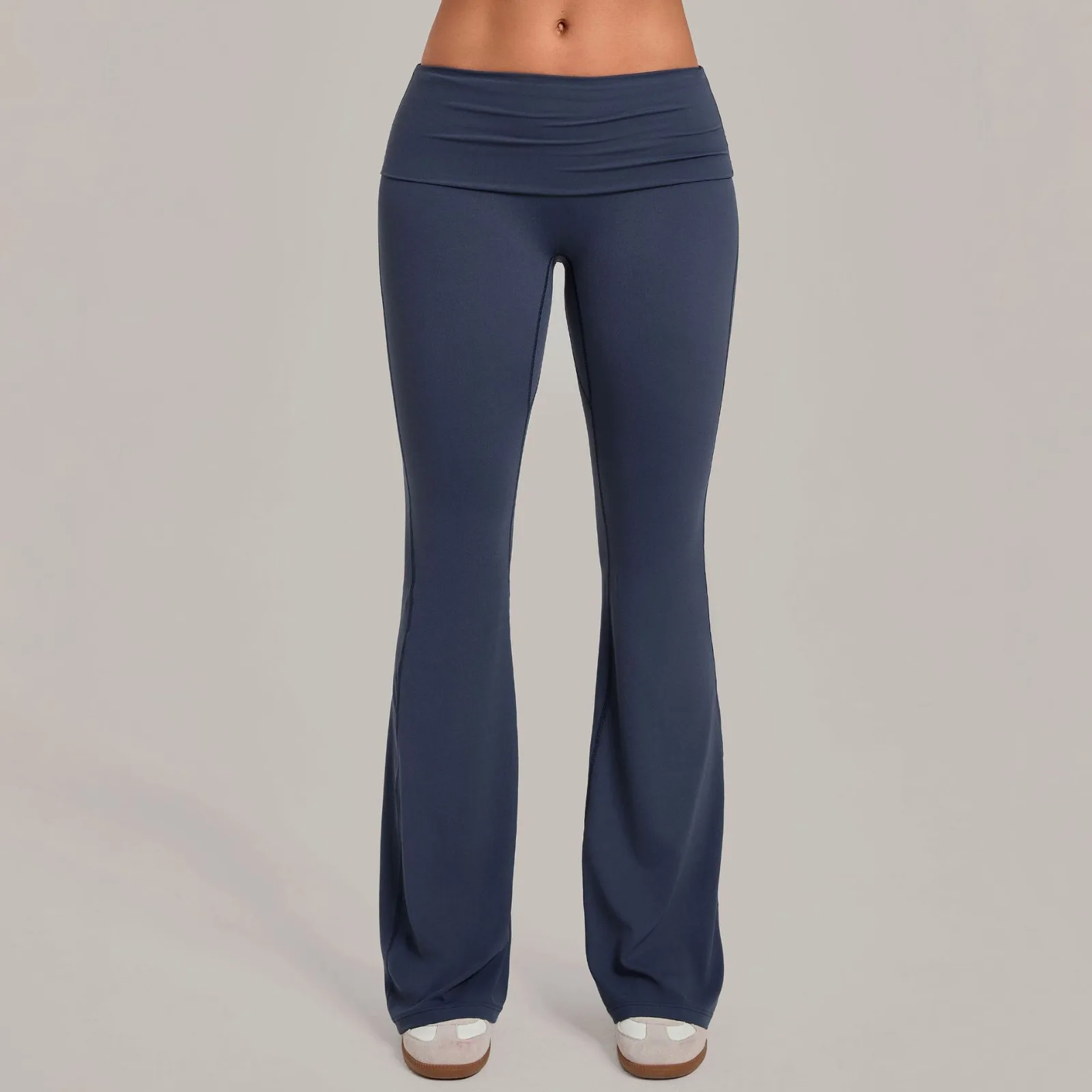nude-fabric-wide-leg-sports-high-waist-tight-bell-bottoms-arrival-foldable-waist-high-waist-quick-drying-butt-lift-yoga-pants