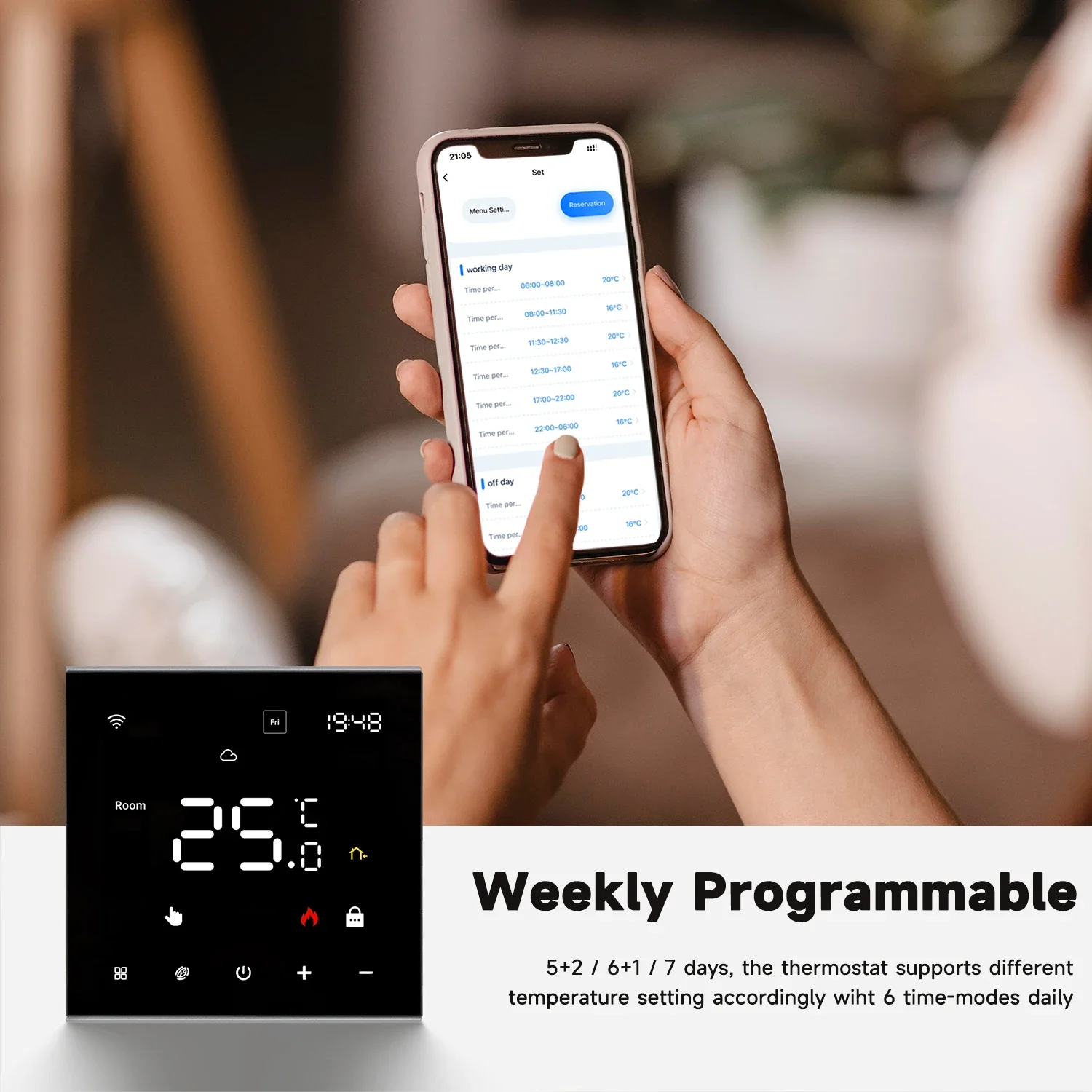 

Умный термостат Tuya Wi-Fi, регулятор температуры водяного электрического газового котла для Alexa Google Home Alice Smartthing
