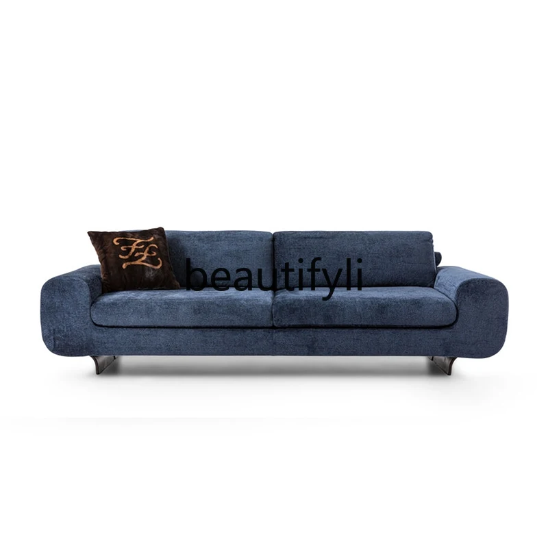 

Italian light luxury matte leather sofa high-end three-person sofa imported matte cowhide furniture