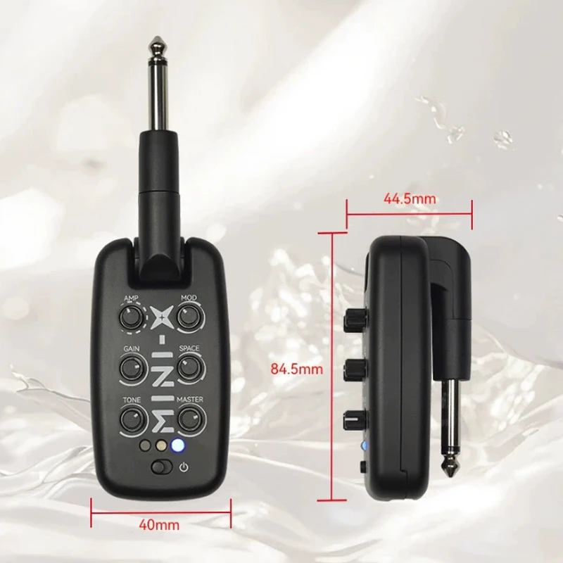 New M-Vave Mini-X Headphone Amplifier Guitar Bass Effects Portable Rechargeable Plug-In Amp Built-In 9 Different Amplifier Tones
