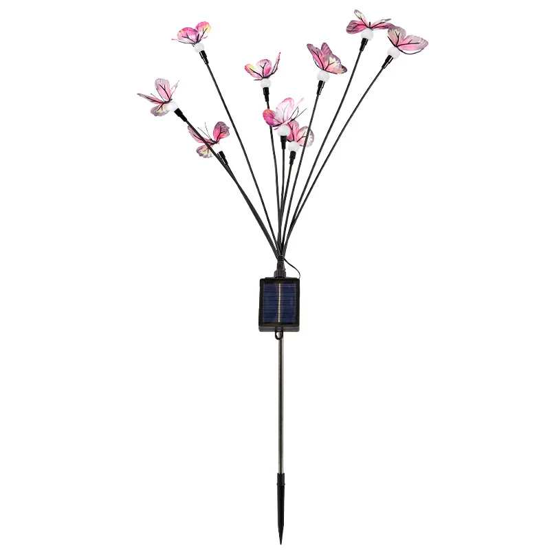 Lampada da terra solare impermeabile a LED, lampada a farfalla lucciola, luci solari da esterno per prato da giardino