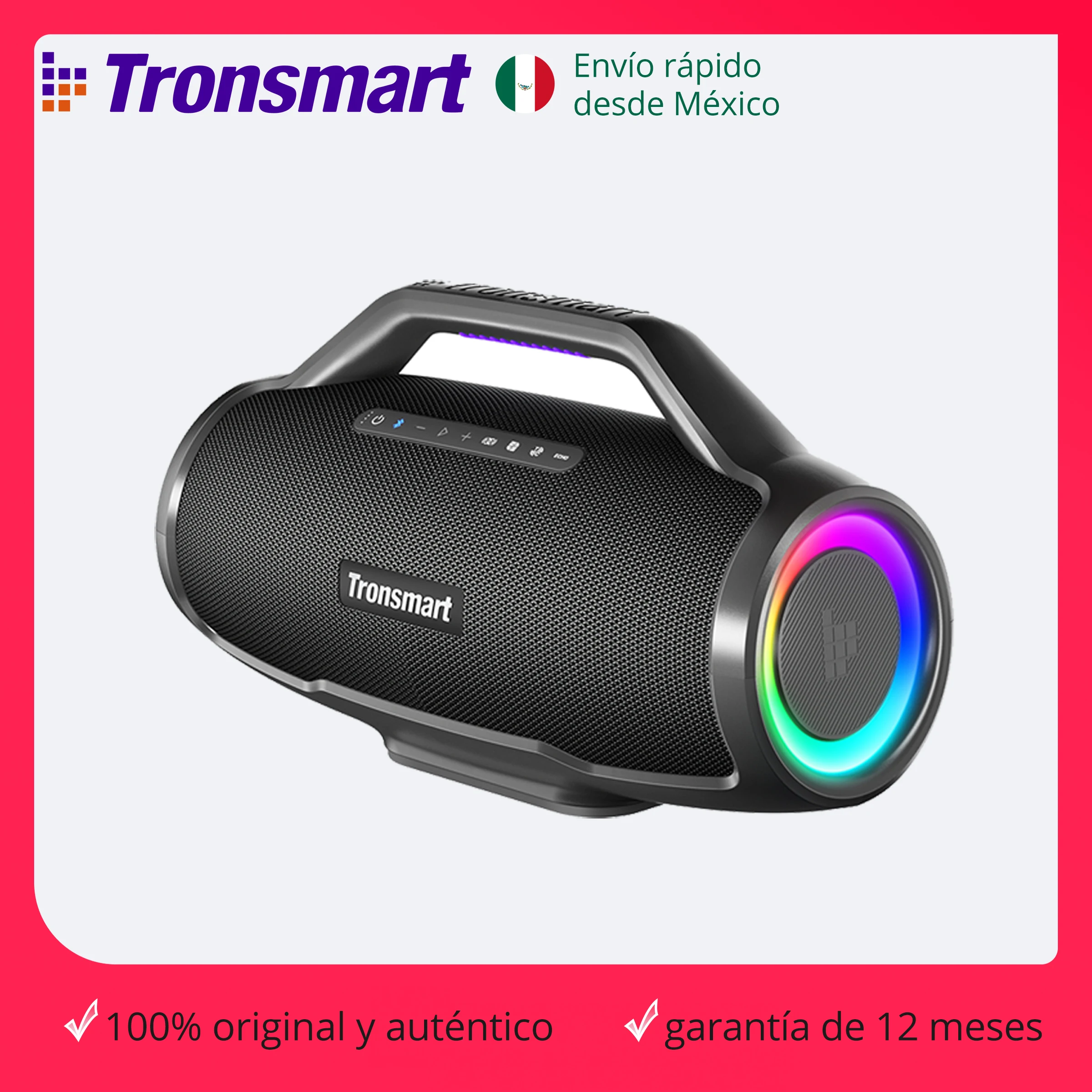 Tronsmart Bang Max Altavoz Bluetooth con 130 W, sistema de sonido de 3 vías, sincronización más de 100 altavoces, control de aplicaciones, entrada de guitarra/micrófono