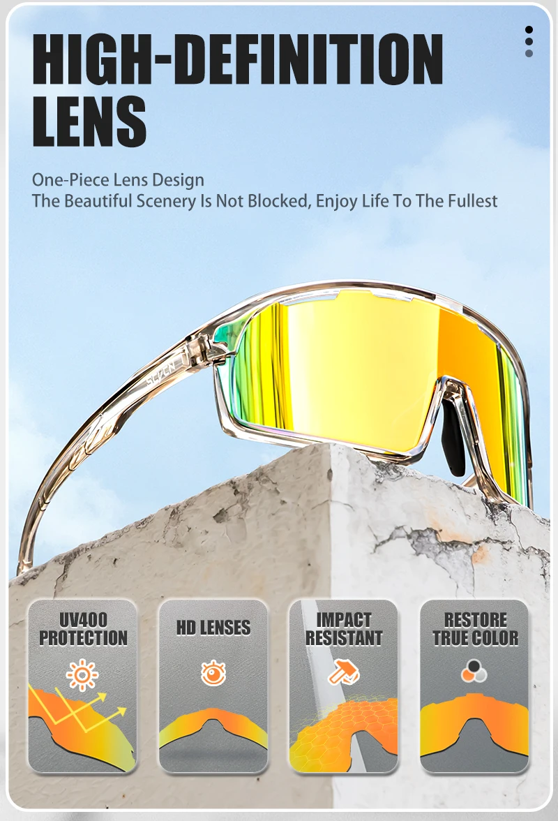 SCVCN Fahrradbrille Outdoor-Sonnenbrille UV400 Sportbrille für Männer und Frauen MTB-Radsportbrille – Detail 7