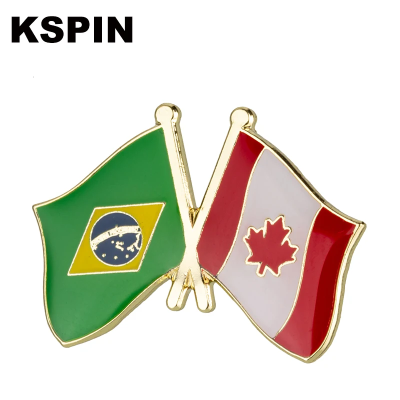 Brazil Flag Lapel Pin Badges For Clothes In Patches Rozety Papierowe Icon Backpack KS-0187