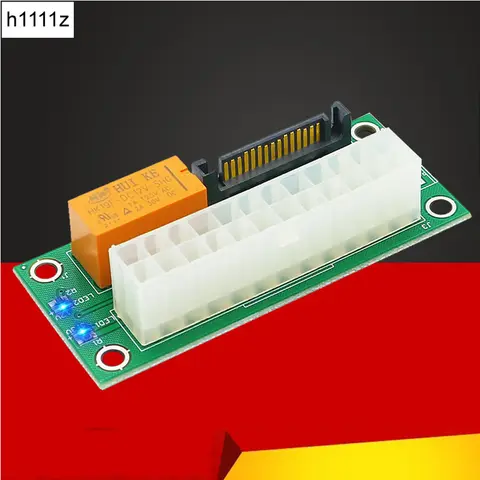 Dual PSU Power Supply Adapter Board with LED ATX 24Pin to SATA Sync Starter Extender Cable Card Add2psu for Graphics Card Mining