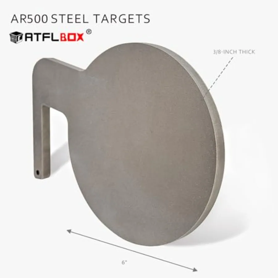 6 Pcs AR500 3 8'' Thick Steel Dueling Tree Targets with 6'' Swing Paddles for Outdoor Shooting Range Durable DIY Metal Target S