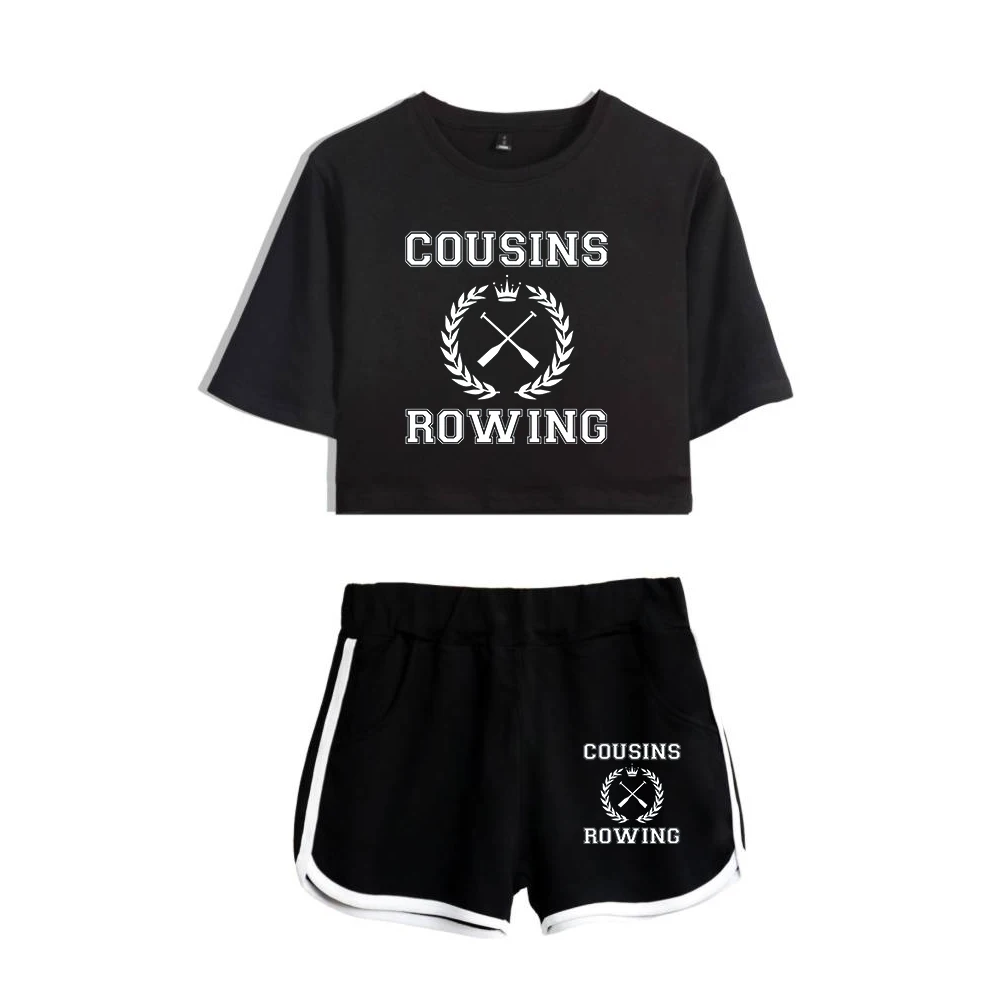 The Summer I Turned Pretty Season 2 Cousins Rowing Merch Two Piece Set Short Sleeve Crop Top Navel Tee+Shorts 2023 Women's Sets