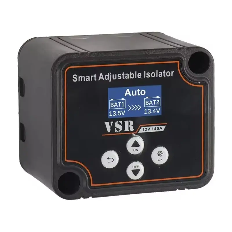 ABLK Smart Isolator 12V 140A Dual Battery LCD Display VSR Car Relay Digital Voltage Sensitive Setting Split Charge Relay