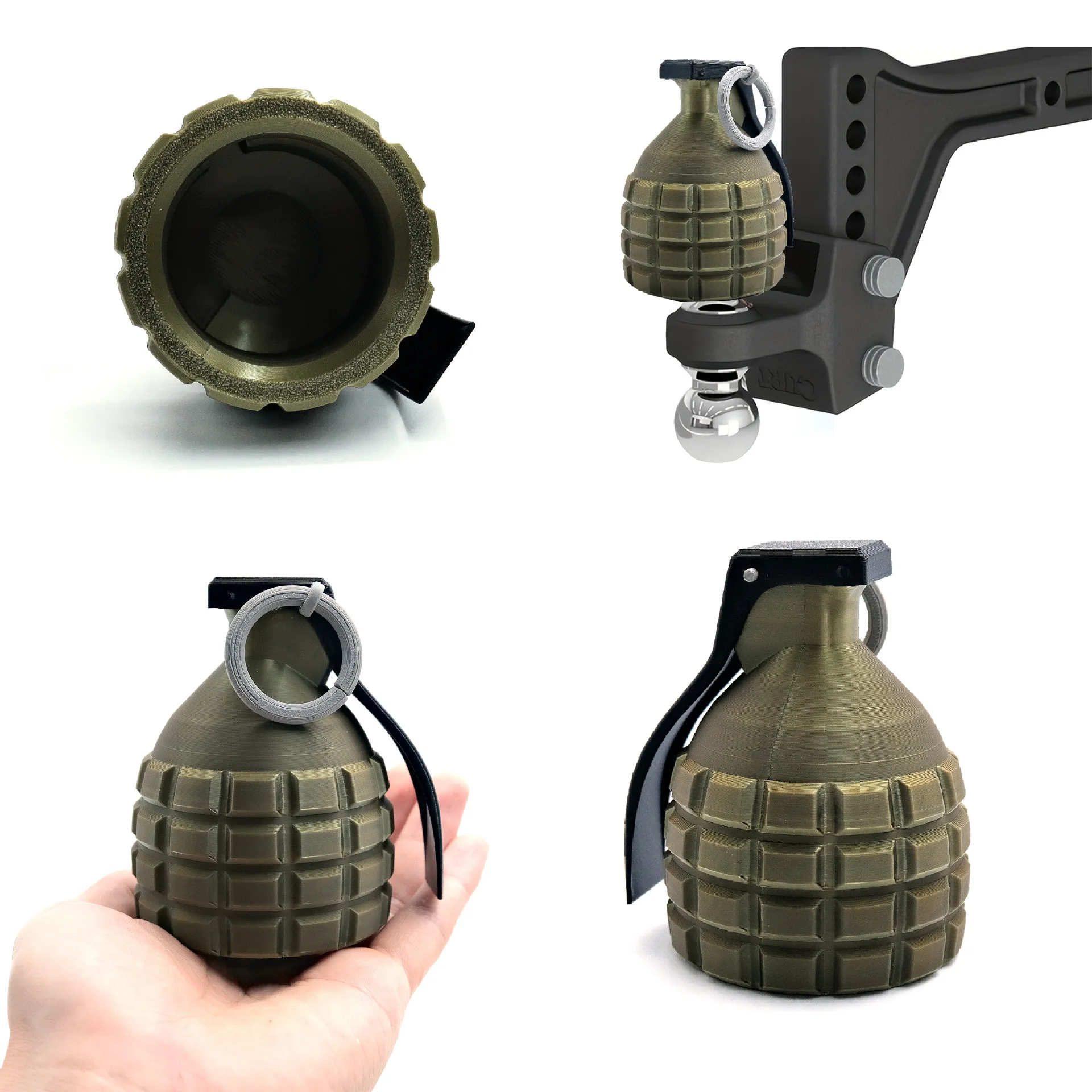 For 50mm Tow Bar Grenade Prop Covers Cap Ornament Tow Bar Cap Universal Hitch Prop Covers For Protection Automobile Decoration
