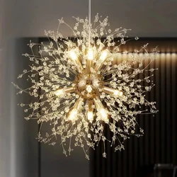 Modern Dandelion LED Chandelier Lighting Pendant Lamp For Living Room Dining Room Bedroom Home Decoration Art Crystal Lamps