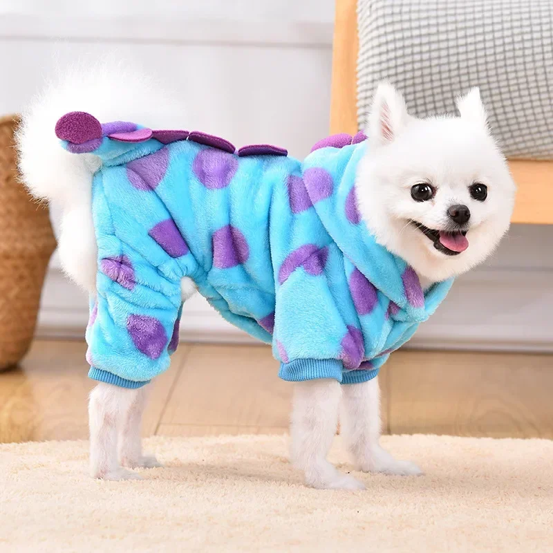 New Cross-Border Style Dog Clothes Cat Autumn/Winter Cute Thickened Four-Legged Jacket Small Dog Cat Dyeing Dinosaur Transformat