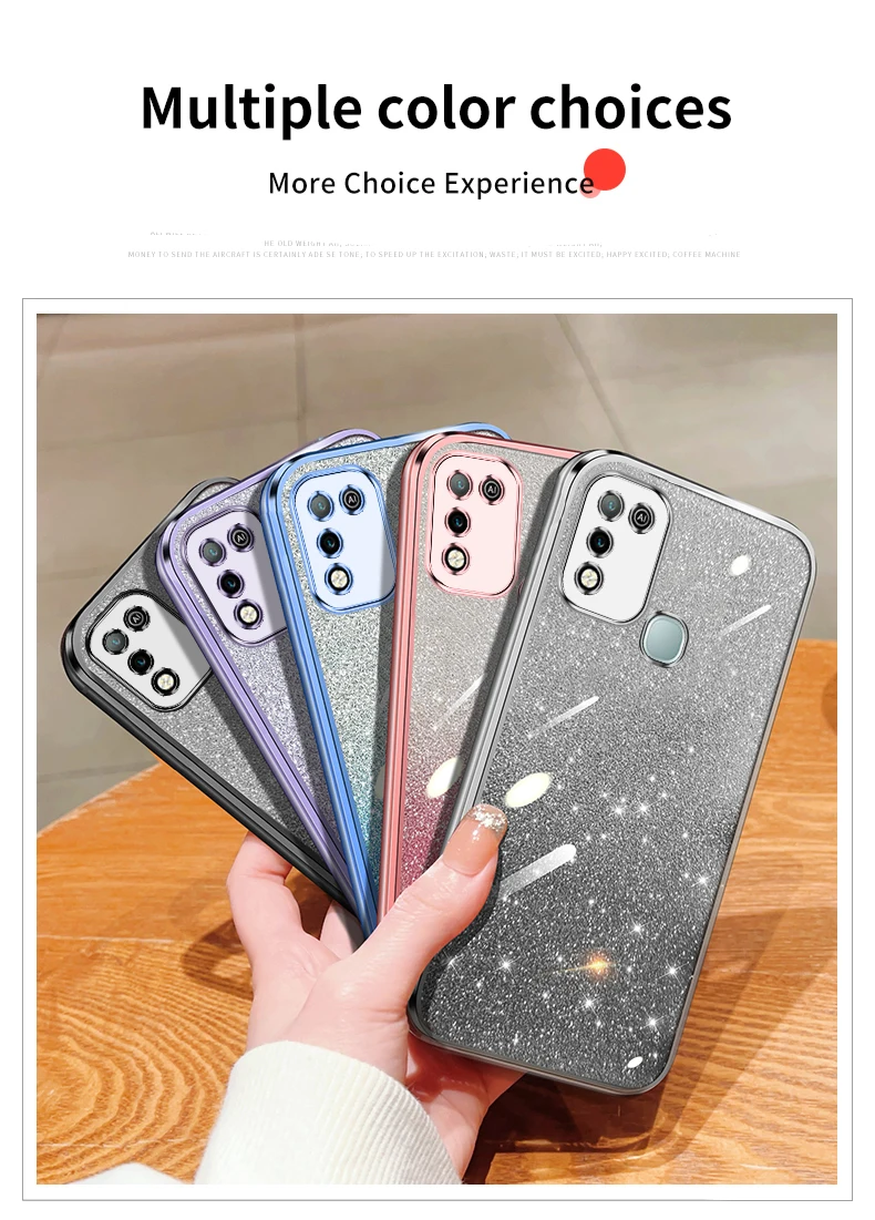 6D Plating Case for Infinix Hot 10 11 Play Glitter Soft Silicone Protection Cute Phone Cover InfinixHot10Play X688C X688B Coque