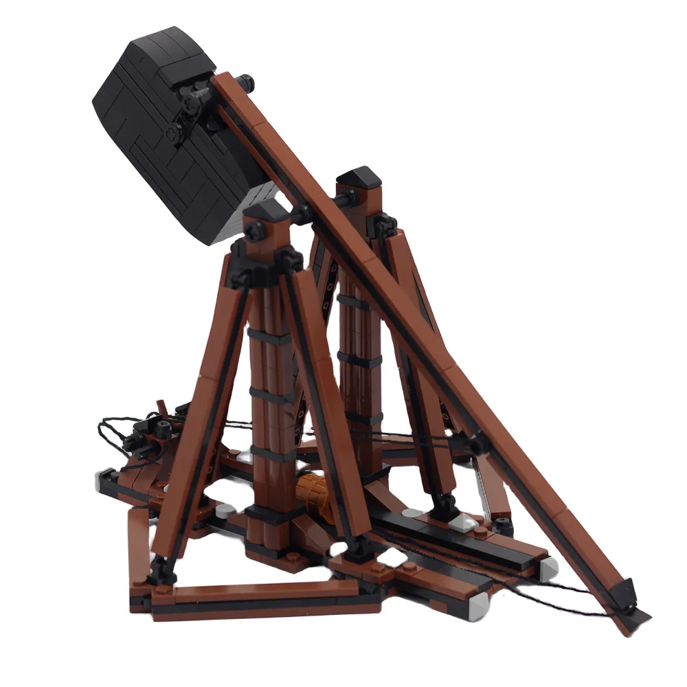 MOC Medieval Weapons Siege Catapult Stone Pile Ancient Warfare Building Blocks Boys' Hobby Collection Children's Toys Gift