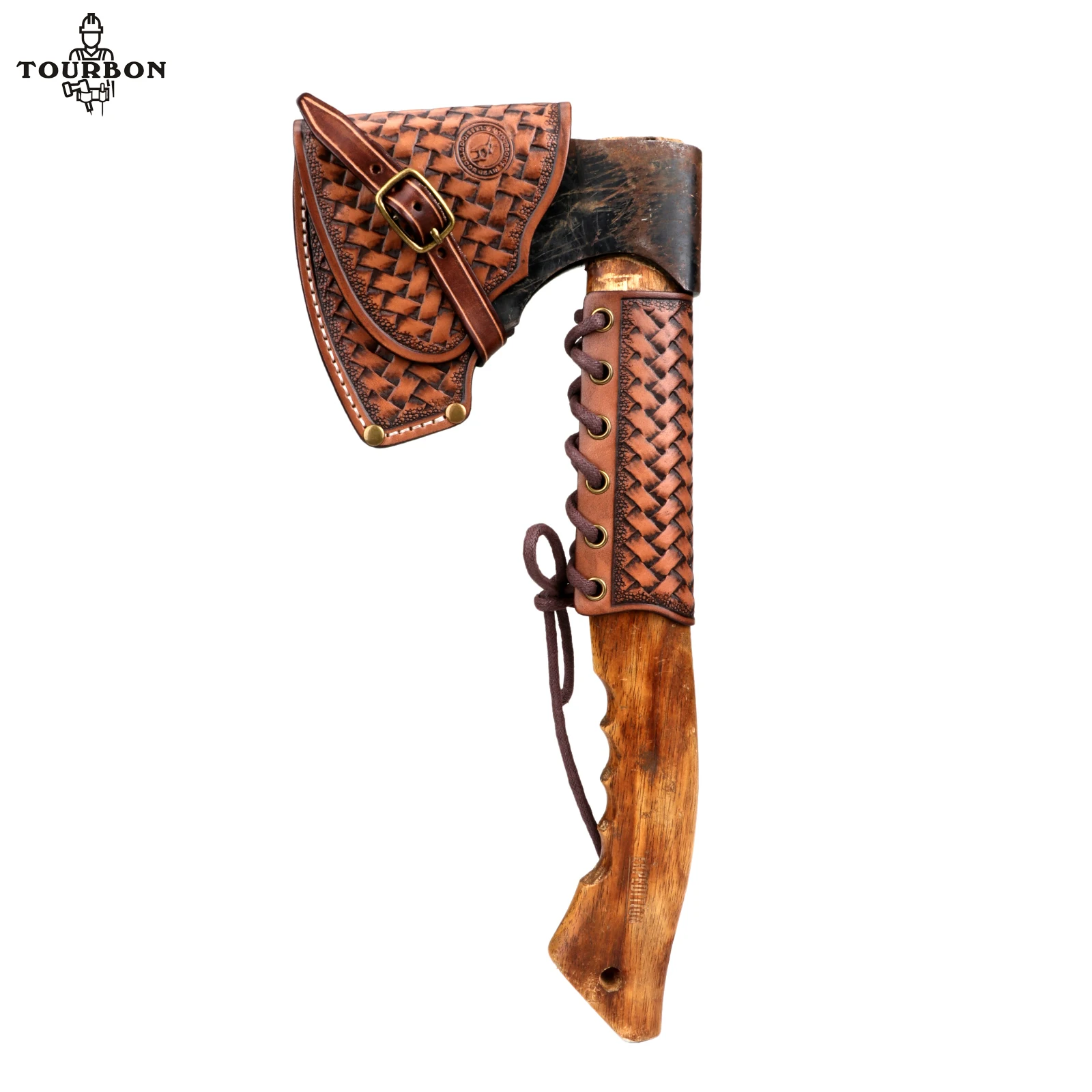 

Tourbon Camping Leather Axe Cover Hatchet Sheath Case Axe Blade Protector Axe Handle Holster 1 Set Brown Outdoors Accessories