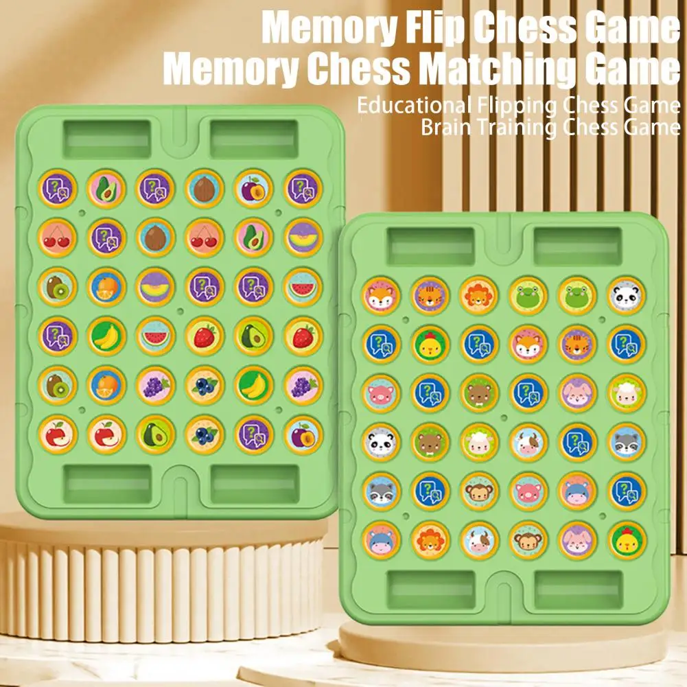 1 Set Kids Memory Flip Chess Game Educational Flipping Chess Game Educational Memory Challenge Toy for Toddlers 2 Players Toys