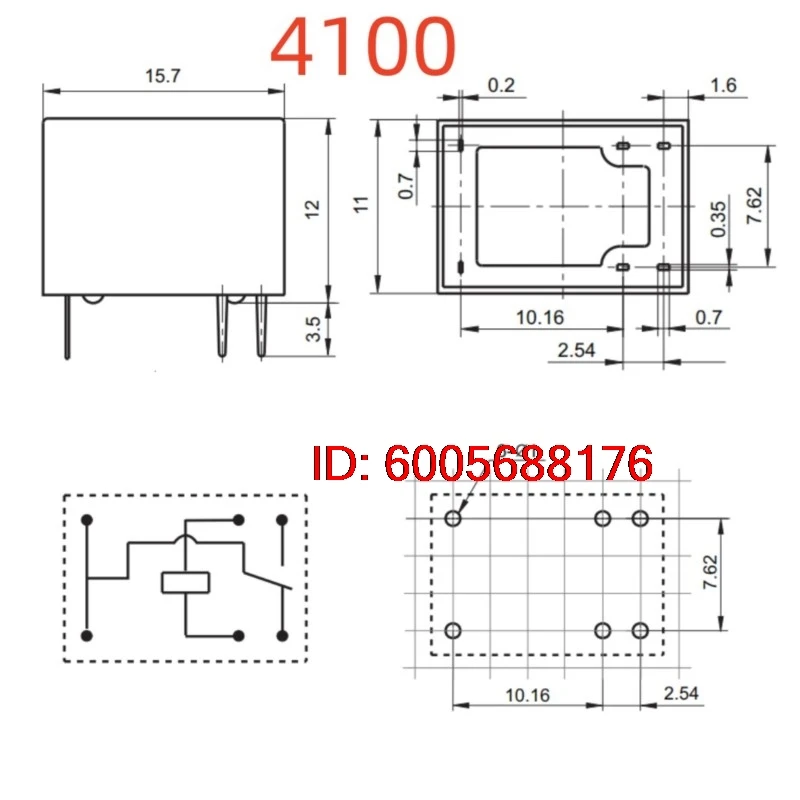 10PCS New HFD16 5-ZH-3 ; HFD16 3-ZFH-3N (4100-5V/3V) Relay 6pins