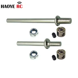 Haoye 4 Pcs Metal Steel Wheel Axles Shaft with Nylock Nuts And Wheel Collar Locker Landing Gear Assembly  For RC Airplane Model