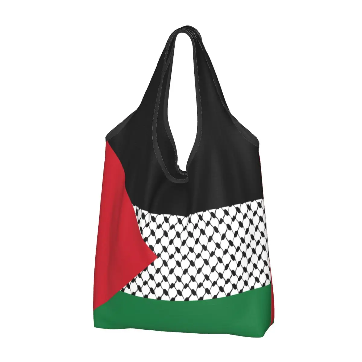 Reusable Palestine Palestinian Hatta Kufiya Grocery Bag Foldable Machine Washable Shopping Bag Large Eco Storage Bag Lightweight