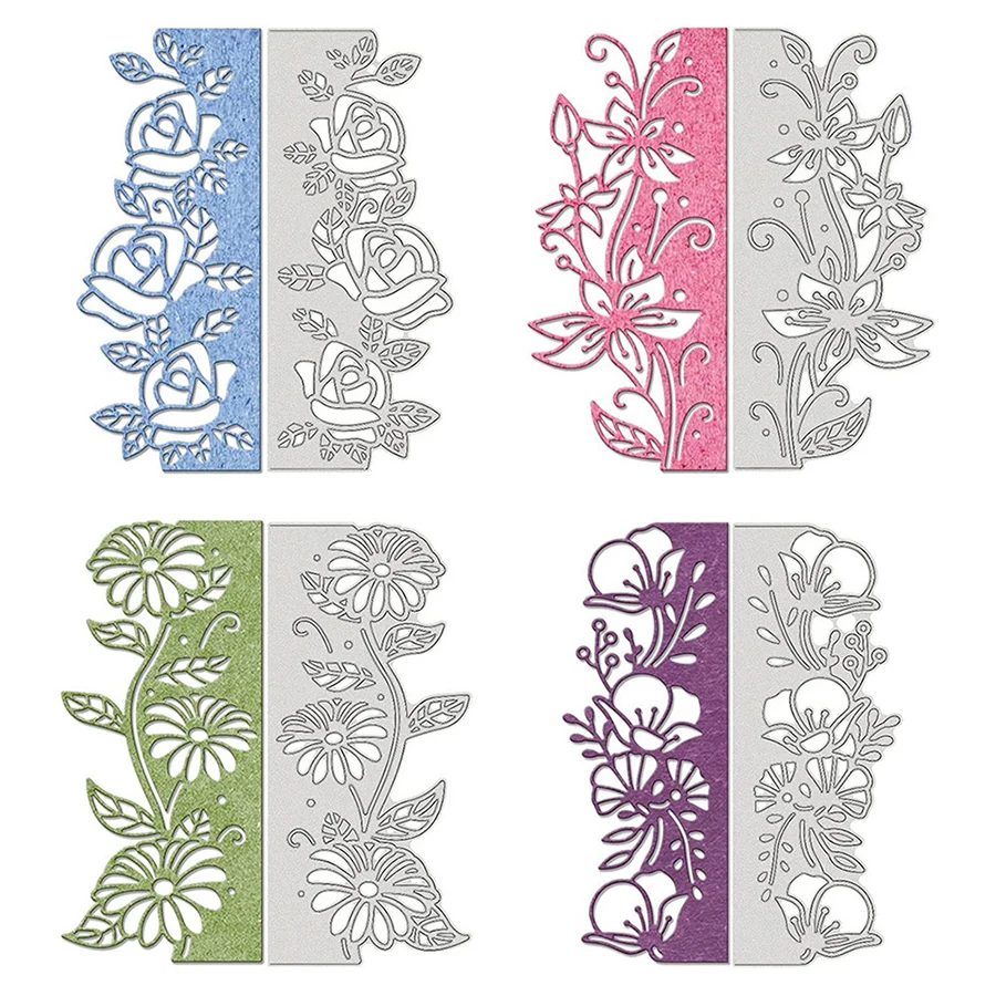 2024 New Arrival Edge Flower Border Metal Cutting Dies for DIY Scrapbook Knife Mould Blade Punch Stencil Card Making