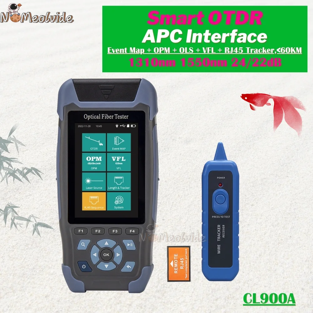 12-in-1 Mini OTDR 1310/1550nm 26/24dB 100 KM Fiber Optische Reflectometer Touchscreen VFL OPM OLS Kabel Tester Gratis Schip