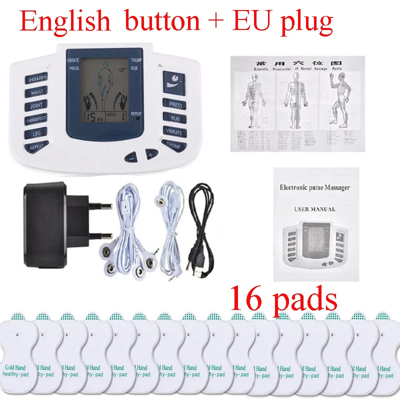 Массажер-стимулятор для всего тела 16-канальный JR309 EMS TENS с электрическими импульсами для акупунктуры, расслабления мышц и терапии (на английском или русском языке) Массажер-стимулятор для всего тела 16-канальный JR309 EMS TENS с электрическими импульсами для акупунктуры, расслабления мышц и терапии (на английском или русском языке)