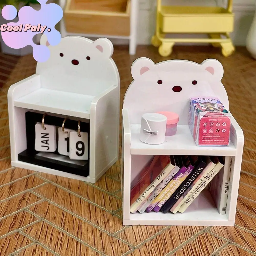 

Wooden Miniature Desktop Storage Rack Organizer Box Simulation Miniature Bookshelf Home Model Miniature Storage Rack