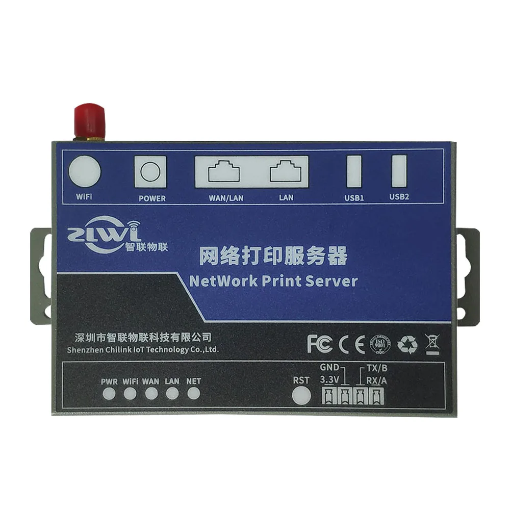 Durable Wifi Printing Server with 1/2 USB Port for HP Canon Espon Office Home Printer Sharing