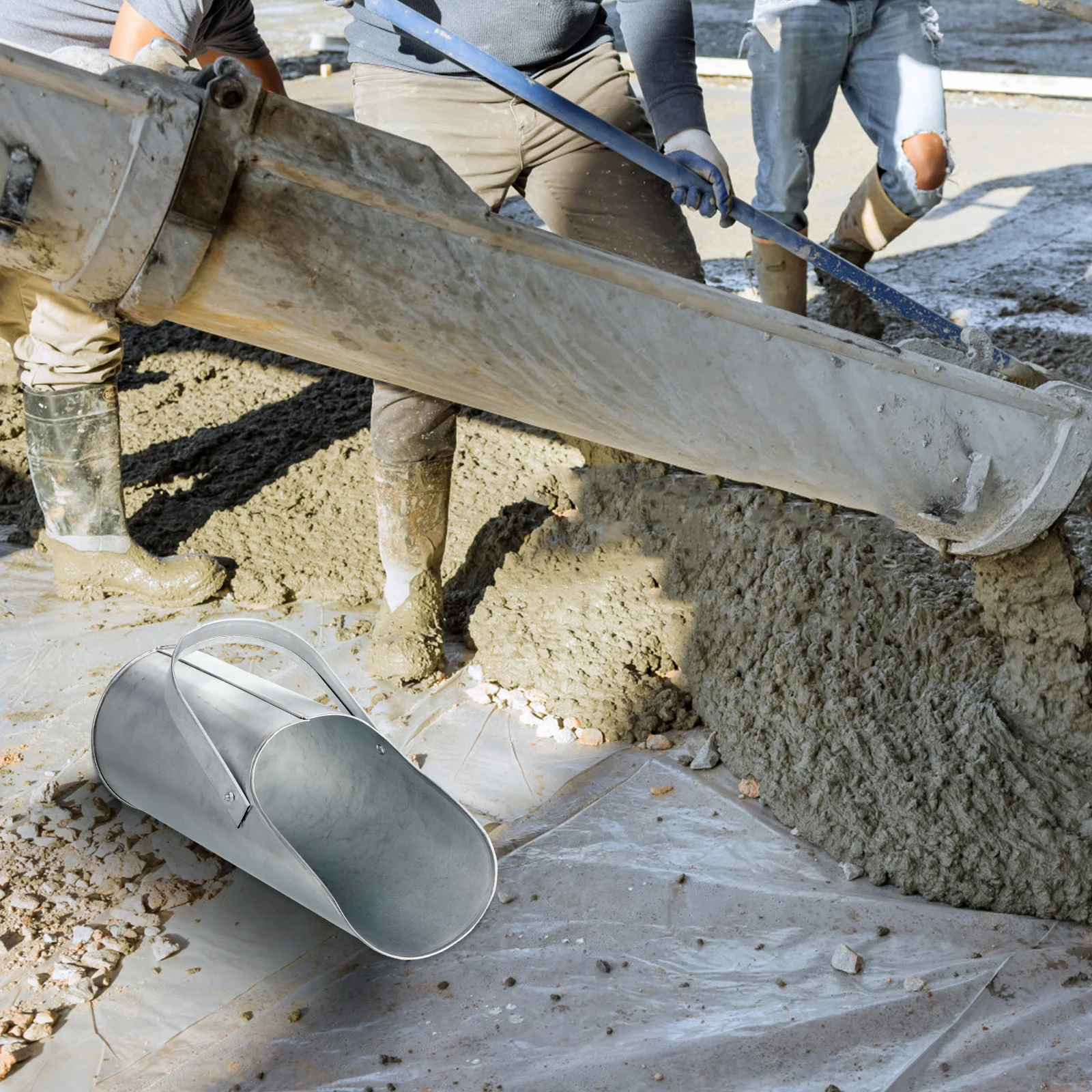 

Concrete Filler Tool Portable Construction Site Sand Filler Handle Metal Concrete Filling Tool Hardness Easy Use Carry Anywhere